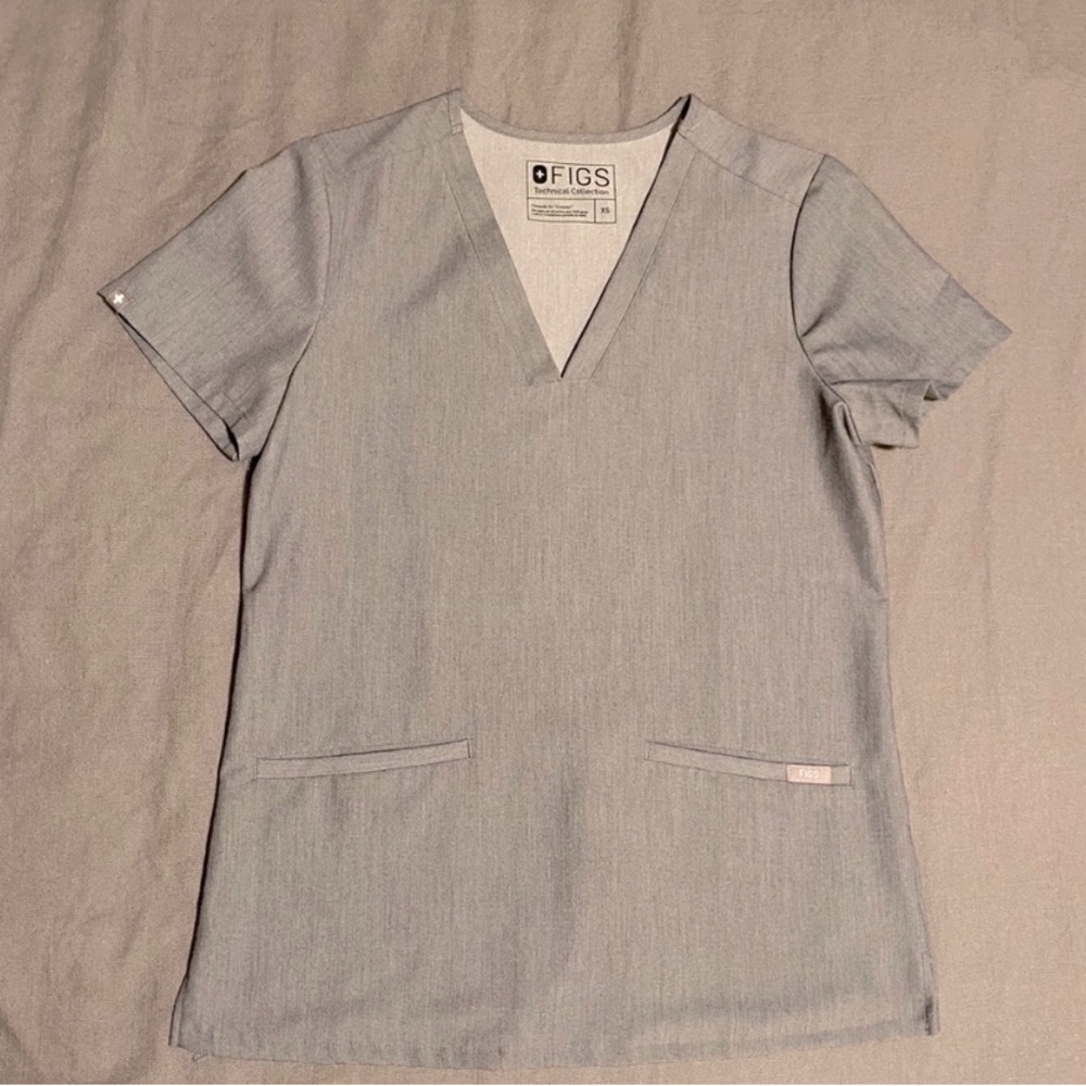Figs Casma XS Gray Top